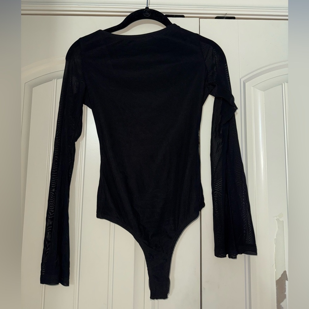 Size 2 Princess Polly Black Mesh Long Sleeve Bodysuit